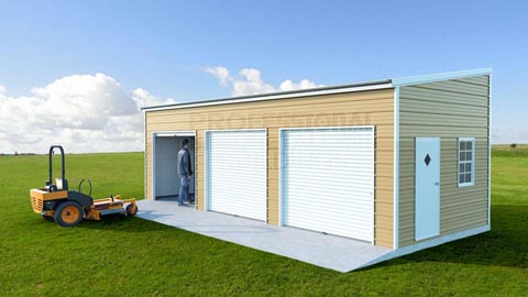 12x30x9&11 Vertical Roof Free Standing Lean-To